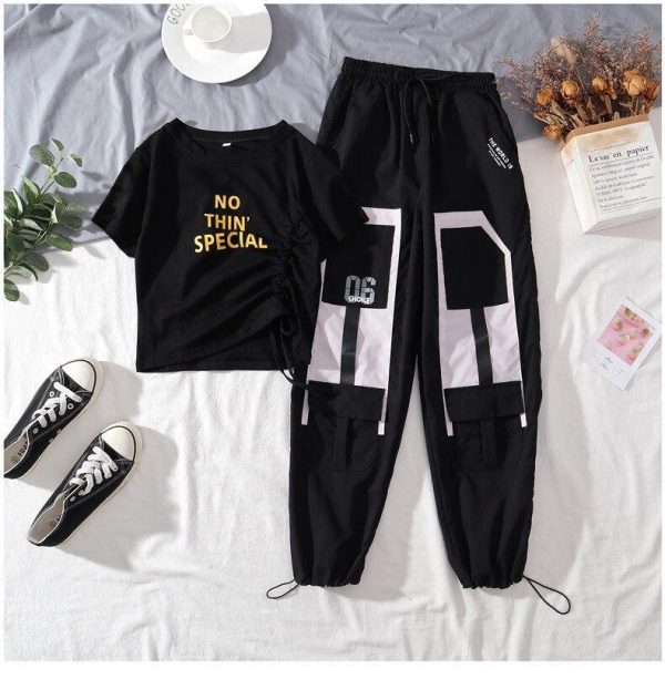 Harajuku Big Pocket Cargo Pants Women High Waist Streetwear Wide leg Casual Pants Women - Hplify
