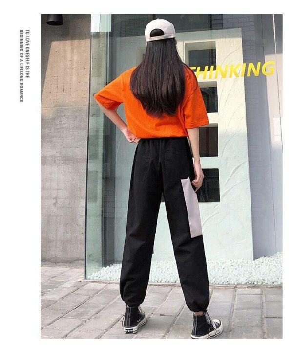 Harajuku Big Pocket Cargo Pants Women High Waist Streetwear Wide leg Casual Pants Women - Hplify