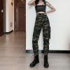 Women Suspenders Military Camouflage Pants Ladies Army High Waist Sweatpants Loose Camo Pants Trousers Hip Pop Street Joggers - Hplify