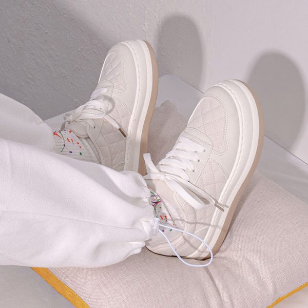 Women's Sneakers  Spring New Fashion Comfy Retro Thick-Soled White Casual Shoes Korean Style High Quality Women Sport Shoes