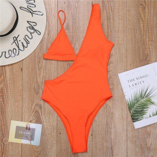 5 Colors Colorful Sexy Asymmetrical Women Swimwear One Piece Swimsuit Female Leopard Bather Bathing Suit Swim - Hplify