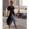 High waist long chiffon bloues women tops Irregular twisted summer blouse top Black white shirt blusas mujer ladies tops - Hplify