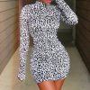 Leopard Print Scrunched Mini Dress - Hplify