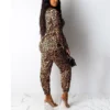 Leopard print long jumpsuit for women Long sleeve wrap rompers womens jumpsuit Casual turn down collar autumn jumpsuits - Hplify