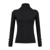 Long Sleeve Shirt Women SkinnyTurtleneck Tshirt Black Yellow Tops Button Shirts Bodycon Women Blouse Sexy Tops and Shirt - Hplify