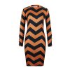 Long Sleeve Women Bodycon Dress Sexy Dress Party Dress Women Dress Party Nigh Round Neck Geometric Printed - Hplify
