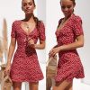 Summer Short Sleeve Floral Boho Dress Party Evening Beach V neck Dress - Hplify