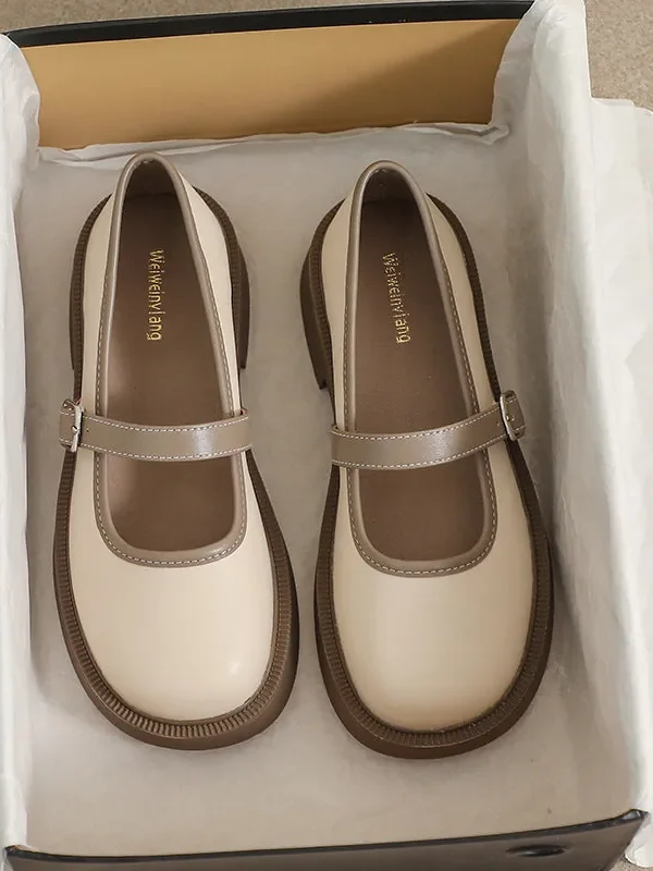 Thick-soled Mary Jane Shoes For Women's Single Shoes Retro Women's Shoes