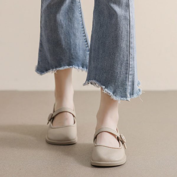 Thick Bottom Soft Sole Shoes Thick Heel Retro Plus Size Women's Mary Jane Shoes
