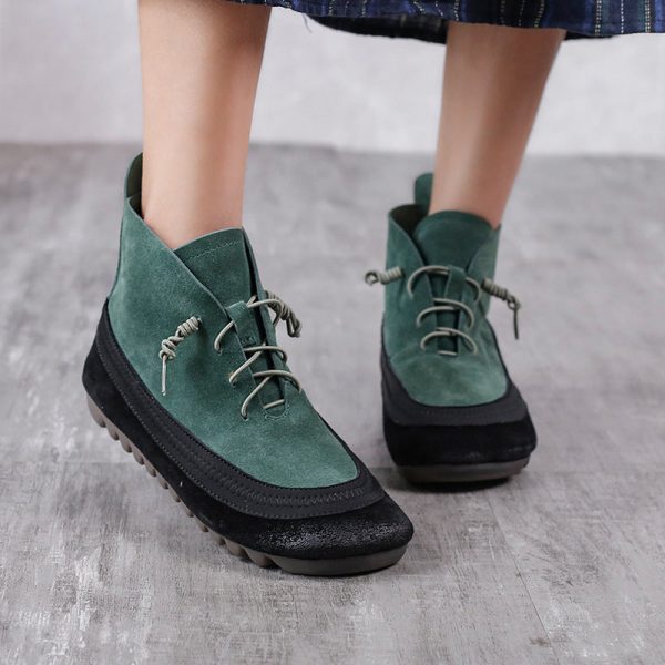 Stretch Leather Women's Boots Literary Fashion Retro Martin Boots