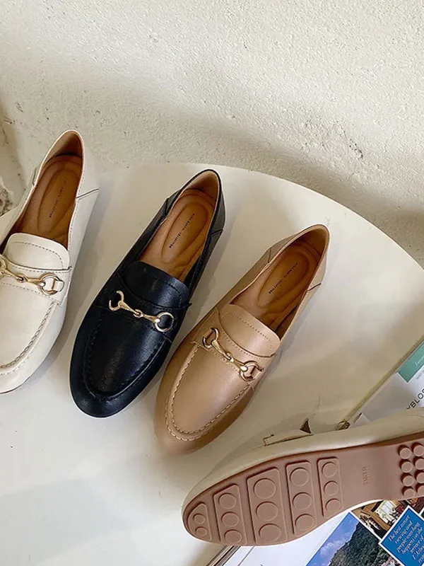 Alternative view of Women's Simple and Comfortable Baotou Leather Loafers