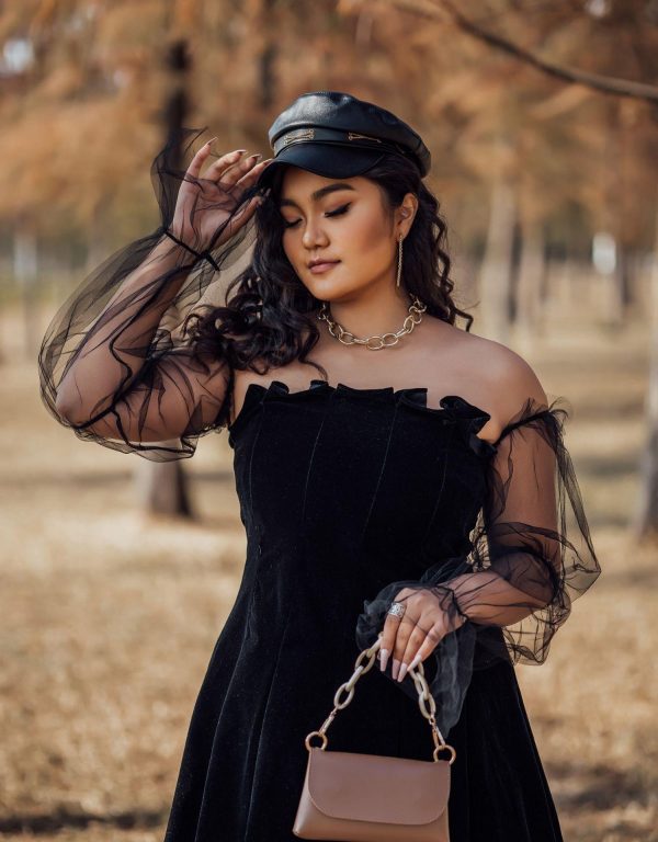 2021 Gothic Sexy Dress Vintage Off Shoulder Lantern Sleeve Mesh Patchwork Velvet Mini Dress Dark Street Black Dress for Female - Hplify