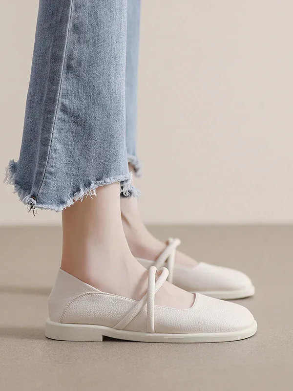 Alternative view of New Women's Square Toe Soft Sole Shoe - Shallow Mouth Flat Large Size