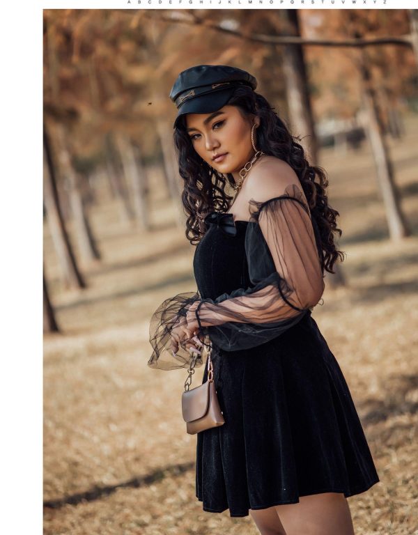 2021 Gothic Sexy Dress Vintage Off Shoulder Lantern Sleeve Mesh Patchwork Velvet Mini Dress Dark Street Black Dress for Female - Hplify