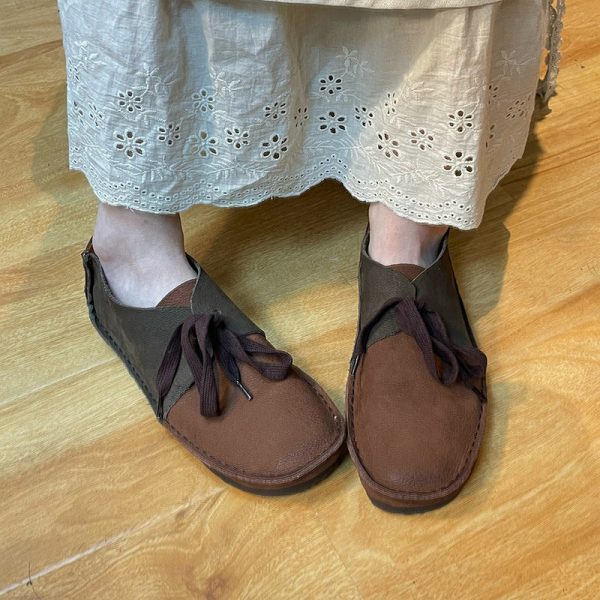 Women's Leather Loafers Vintage Flat Shoes