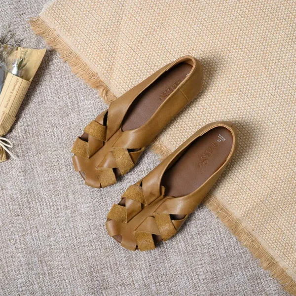 Alternative view of Women's Roman Sandals Leather Mesh Breathable Flats Shoes