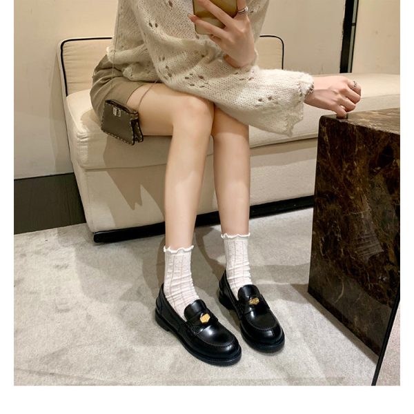 Alternative view of Retro Single Shoes Thick Heel Thick Sole British Style Loafers for Women