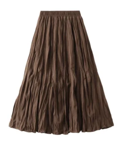 Women's High Waist Mid Length Big Swing A-Line Skirt