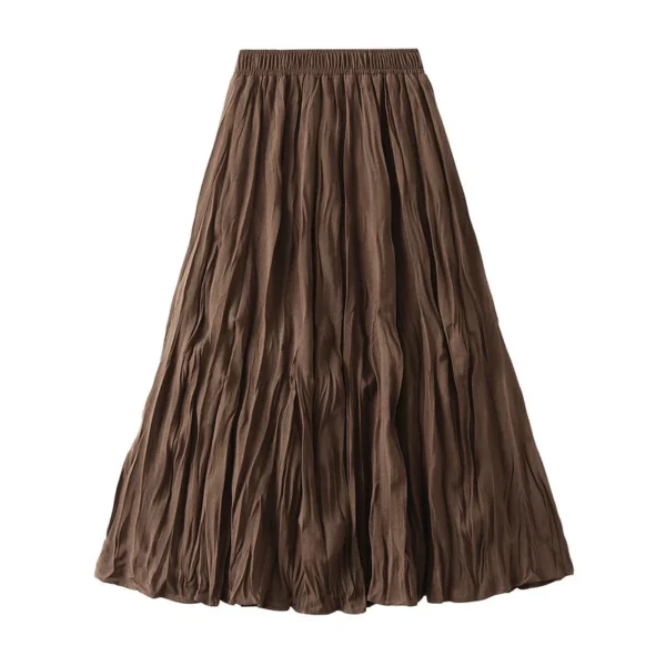 Women's High Waist Mid Length Big Swing A-Line Skirt