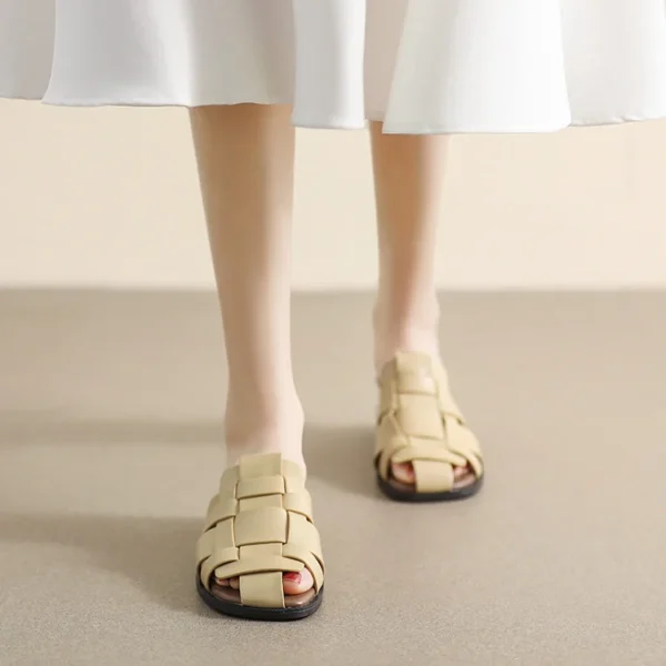 Alternative view of Women Slippers Retro Flat Slippers Woven Strappy Sandals