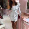 One off shoulder party dress Women long sleeve bodycon dresses Slim fit summer dress vestidos mujer - Hplify