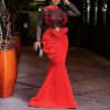 Plus Size Mesh Sheer Ruffles Long Sleeve Dress Women Elegant Transparent Bodycon Party Dress Patchwork Long Maxi Dresses - Hplify