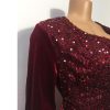 Plus Size Wine Red Velvet Sequin Dress Women V Neck Lantern Sleeve Party Dress Elegant Office Ladies Formal Mermaid Dresses Robe - Hplify