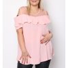 Plus Size Womens Tops and Blouses Summer Pink Ruffle Off Shoulder Blouse Sexy Mesh Patchwork Shirt Korean Ladies Fashion Clothes - Hplify