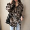 Plus size womens tops and blouses BF style long sleeve casual pullover tops shirt Summer Zebra print blouse women blusas - Hplify