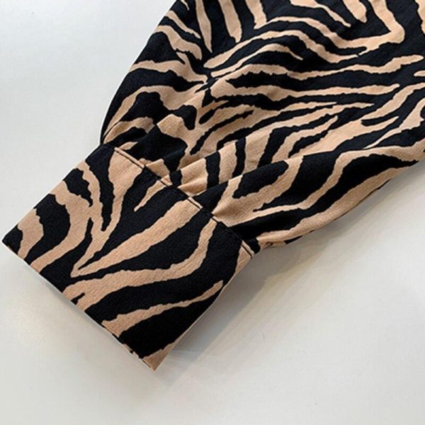Plus size womens tops and blouses BF style long sleeve casual pullover tops shirt Summer Zebra print blouse women blusas - Hplify
