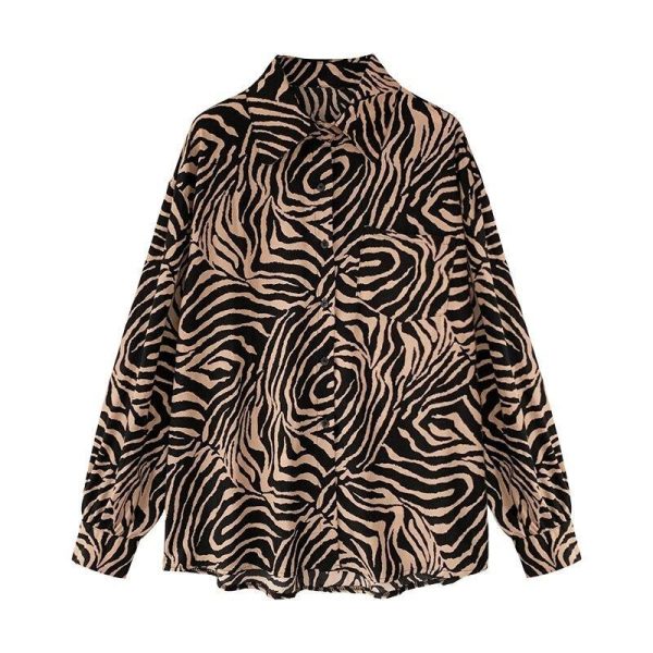 Plus size womens tops and blouses BF style long sleeve casual pullover tops shirt Summer Zebra print blouse women blusas - Hplify