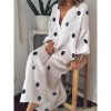 Polka dot summer dress Casual loose long sleeve bohemian maxi dress Women v neck boho beach dresses robe vintage femme - Hplify