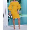 Puff sleeve off shoulder bodycon dress Women solid red yellow slim fit party dress Summer women clohes Elegant vestidos - Hplify