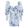 Pull sleeve floral prnt bodycon dress women Slim fit strapless  party dress Autumn Elegant womens dresses mini vestidos - Hplify
