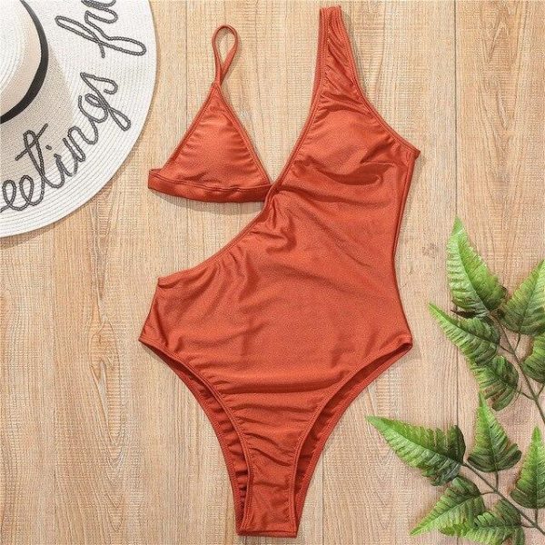 5 Colors Colorful Sexy Asymmetrical Women Swimwear One Piece Swimsuit Female Leopard Bather Bathing Suit Swim - Hplify