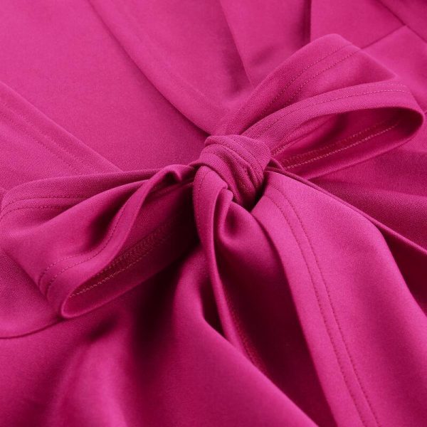 Sashes Tied Waist Puff Sleeve Tops Women Halt Sleeve Ruffles Hem Blouse Shirt Sexy V Neck Plunge Top Solid Halt Party Top Blusa - Hplify