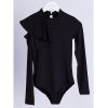 Sexy Black Pink Off Shoulder Ruffle Bodycon Bodysuit Long Sleeve Playsuit Body Suits for Women Romper Clothes One Piece Jumpsuit - Hplify