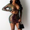 Bodycon Sequined Skirt Set Navel Exposed Crop Top and Skirt Suit Women Two Piece Set Summer Party Club Outfits - Hplify