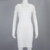 Sexy Dress Club Wear Bodycon Dress Fashion Round Neck Solid Color Off Shoulder Hollow Out Skinny Long Sleeve Women Dress - Hplify