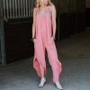 Sexy Off Shoulder Lace Patchwork Sleeveless Loose Women Jumpsuit  Overalls for Women Sexy Jumpsuit and Romper - Hplify