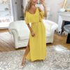 Sexy Summer Clothing Solid Color Ruffled Off Shoulder Short Sleeve Women Dress Summer Dress Beach Wear - Hplify
