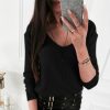 Sexy Tops and Shirt Women Clothing Sexy V Neck Lace Patchwork Bandage Backless Long Sleeve Women Blouse - Hplify