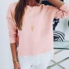 Sexy Women Tops and Shirt Solid Color Pink Deep V Back Lace Patckwork Long Sleeve Women Blouse Sexy Tops - Hplify