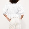 V neck summer blouse women Elegant ruffles high waist cotton shirt Hollow out white blouse ladies tops blusas feminina - Hplify