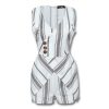 Sleeveless Striped Buttoned Design Romper Women Sleeveless Shorts Jumpsuit Summer Casual V Neck Overalls combinaison femme - Hplify