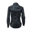 Solid Black Pu Leather Shirt Women Turn Down Collar Long Sleeve T Shirt Streetwear - Hplify
