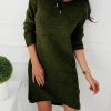 Solid Crew Neck Long Sleeve Casual Mini Dress Autumn Pullover Dress Casual Loose Straight Solid Color Dress Women - Hplify