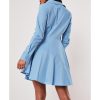 Solid Single Breasted A-Line Shirt Dress Women Long Sleeve Turn Down Collar Pleated Dress Winter Short Vestidos - Hplify