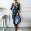 Solid color long jumpsuit for women Sleeveless casual rompers womens jumpsuit Summer elastic waist overalls femme bodysuit - Hplify