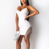 Spaghetti Strap Tassels Detailed Dress Women Sleeveless Mini Party Dress Summer Stretchy Bodycon Dresses Mini Vestido - Hplify